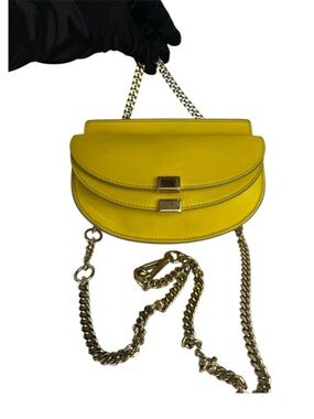 Chloe Geogia Yellow Leather Chain Crossbody Bag
